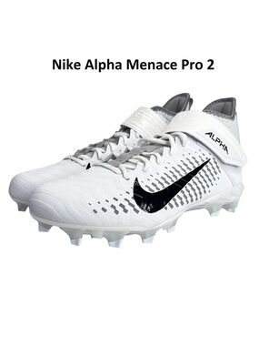 Nike Alpha Menace Pro 2 Men's Football Cleats - White/Black